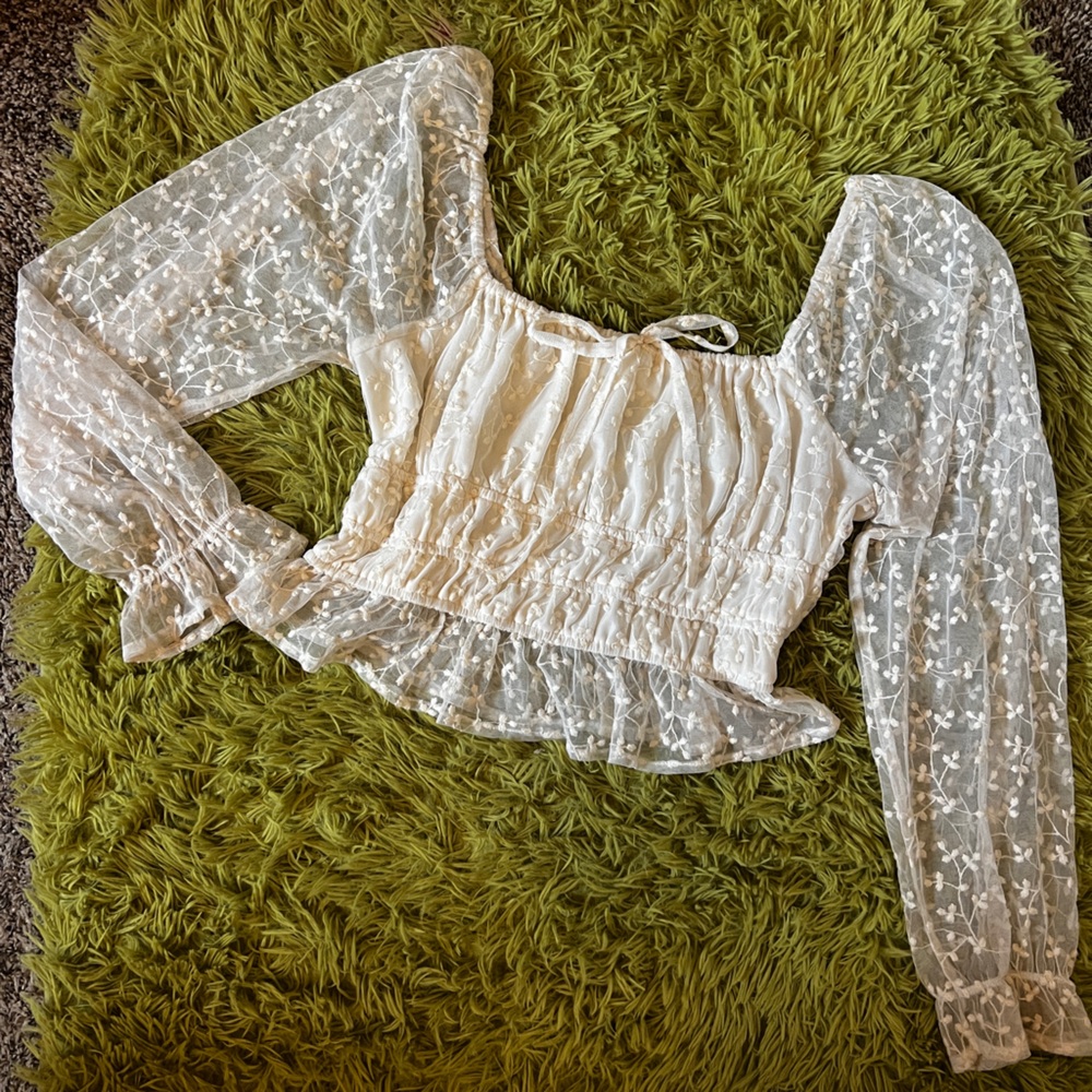 White Floral Blouse